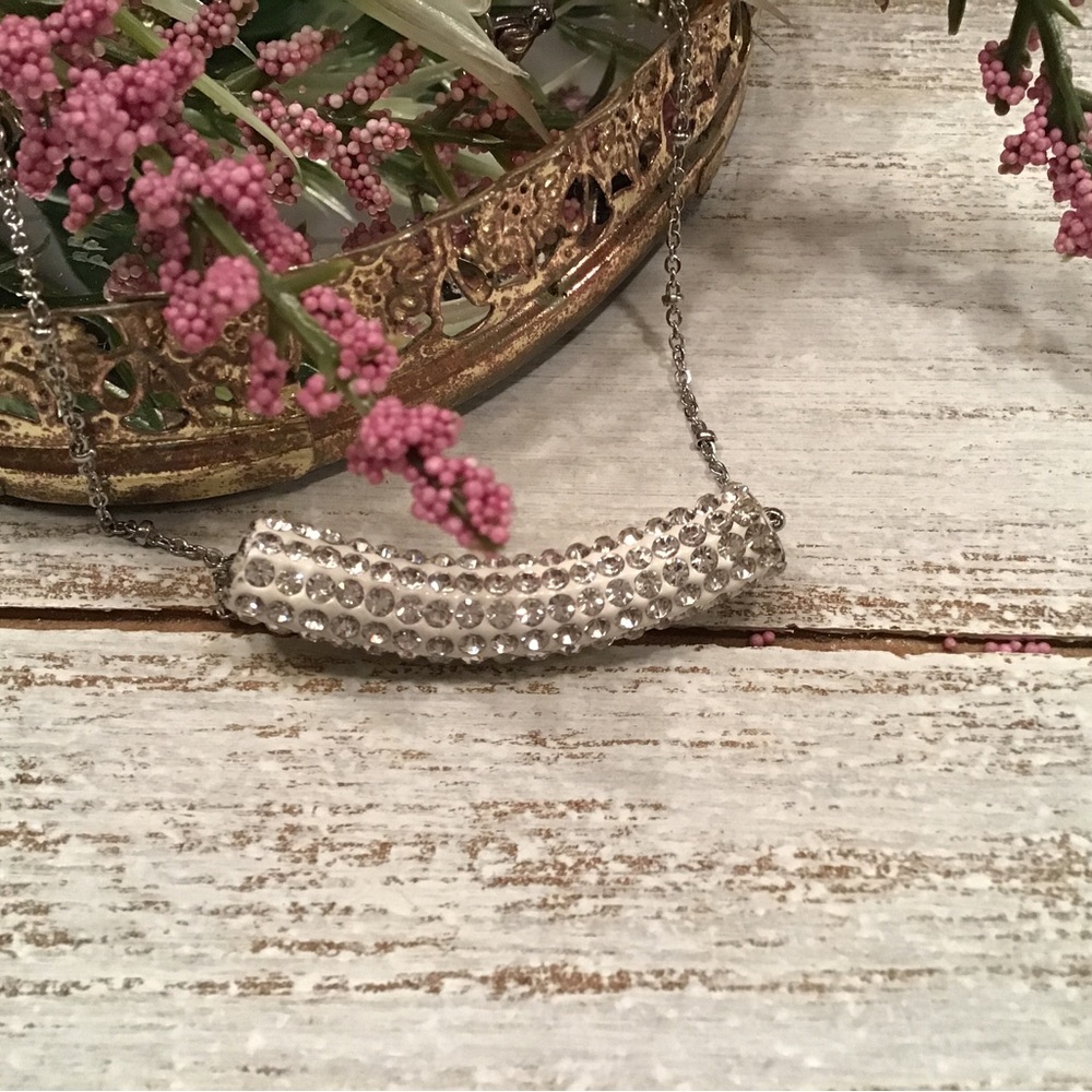 #161 Rhinestones Bar Necklace